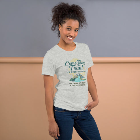 Come Thou Fount of Every Blessing Christian Hymn T-shirt Heather